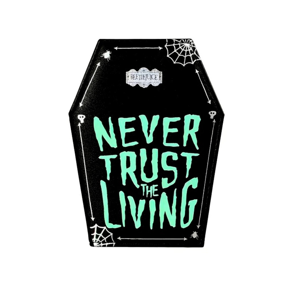 LAST 1 NEW Beetlejuice coffin shape“never trust the living” card holder wallet
